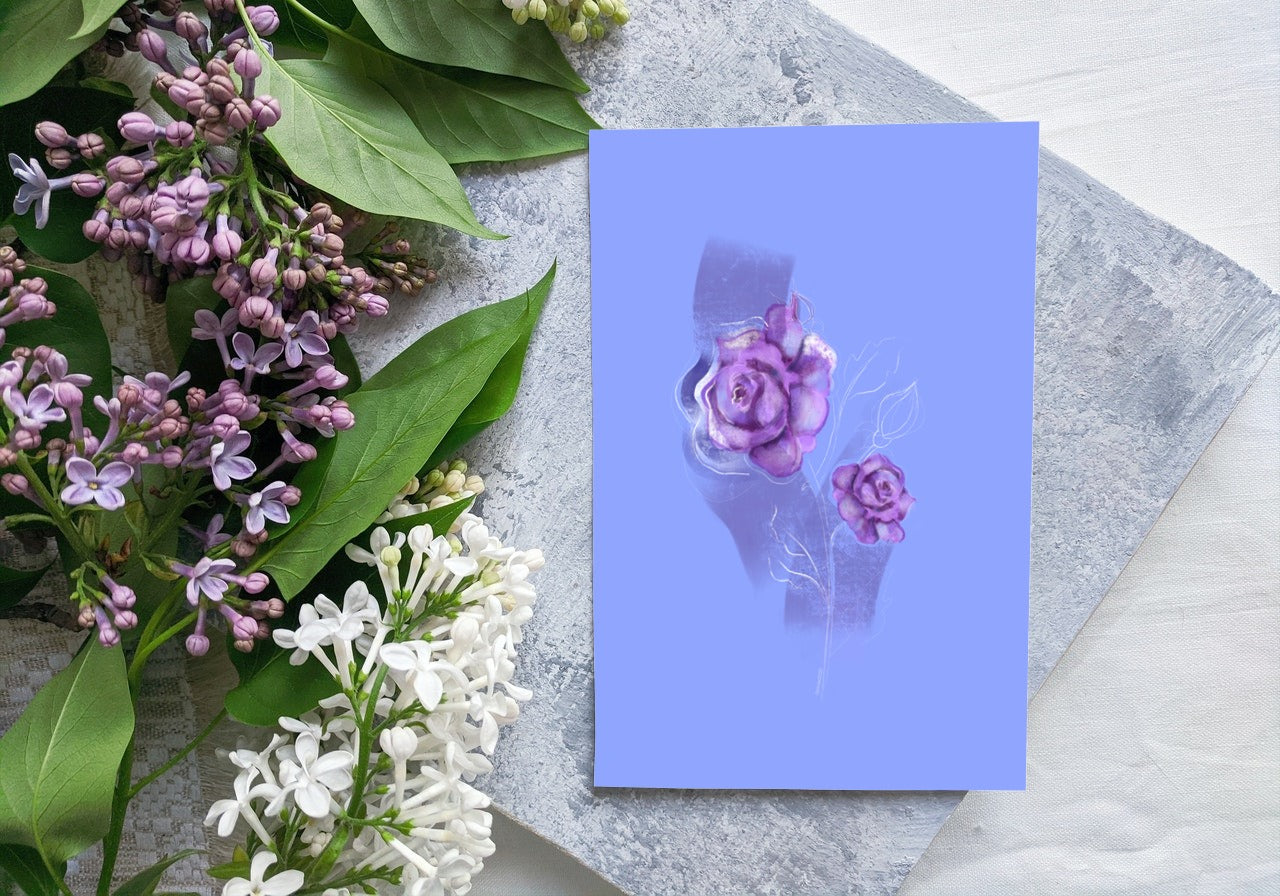 June rose birth flower greeting card in floral arrangement