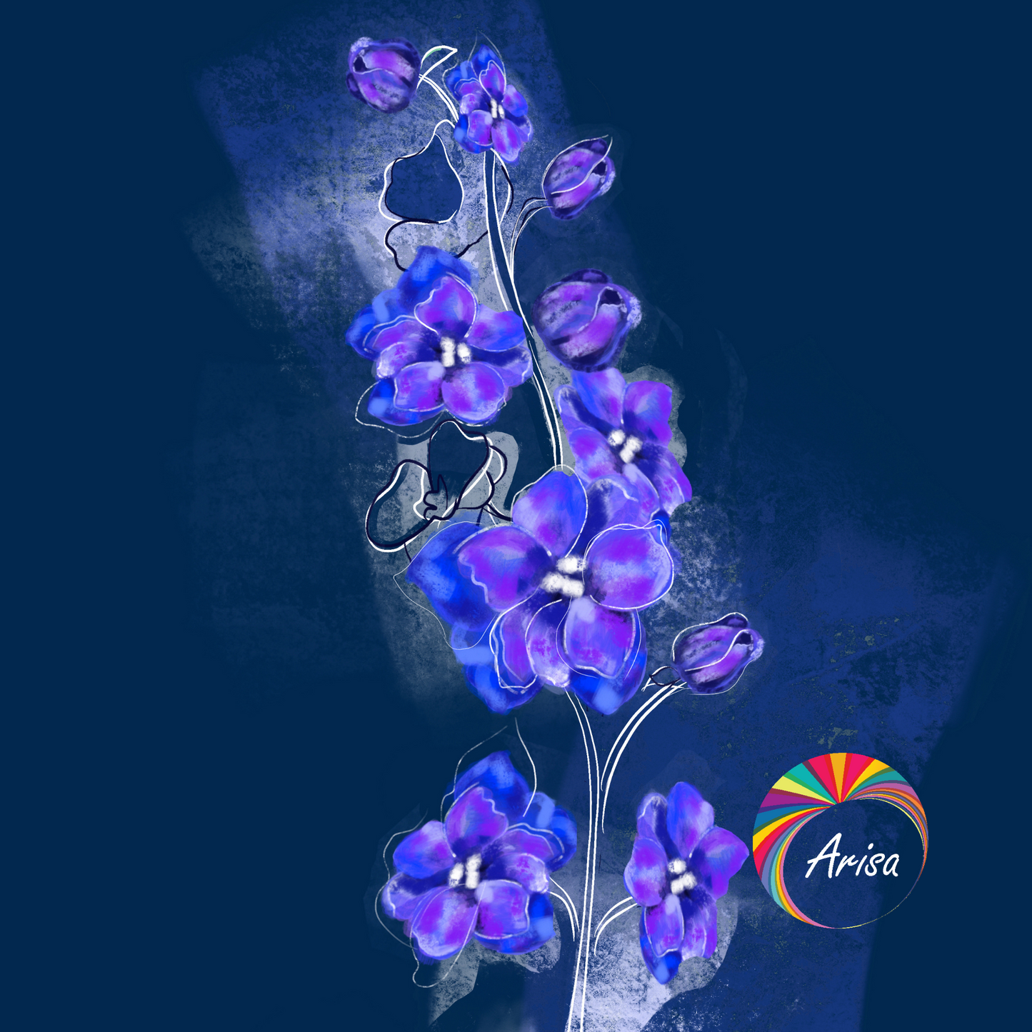 A closer look at the Larkspur painting by ArisaTeam