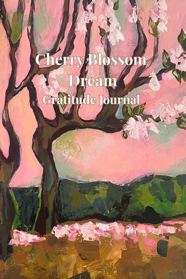 Cherry Blossom Dream gratitude journal cover with floral artwork design