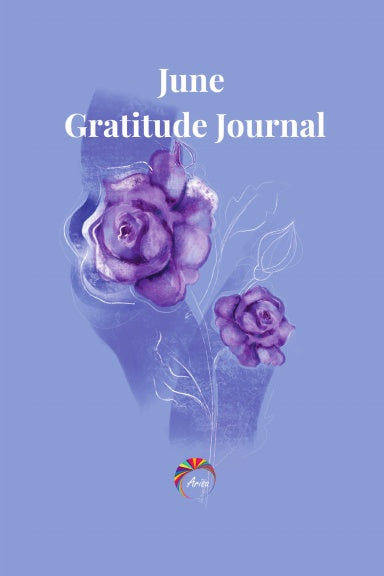 Cover of the June Gratitude Journal featuring Rose birth flower artwork by ArisaTeam.
