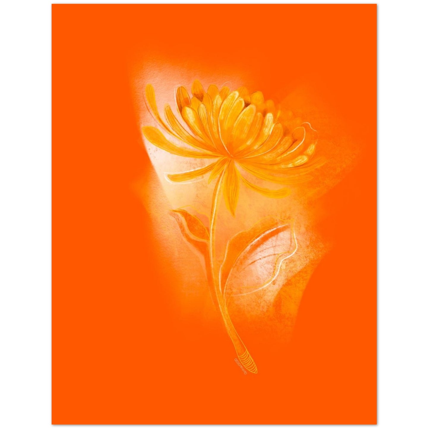 Front view of the November Chrysanthemum birth flower greeting card featuring elegant floral artwork.