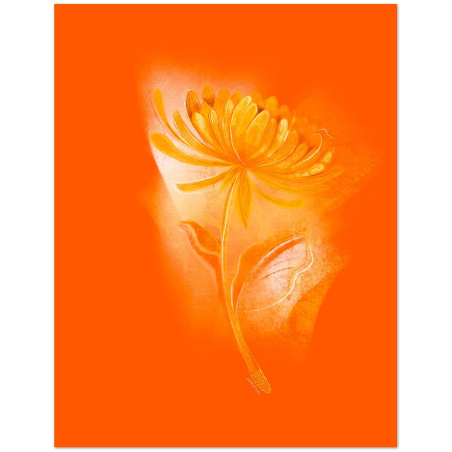 Front view of the November Chrysanthemum birth flower greeting card featuring elegant floral artwork.