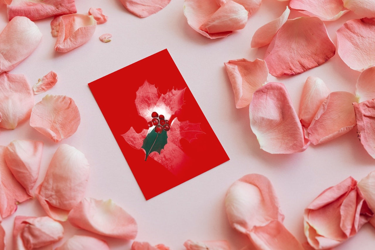 October cosmos birth flower greeting card surrounded by pink petals