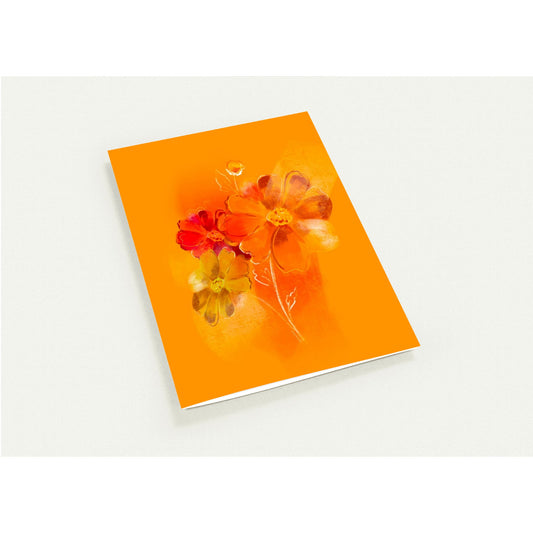 October birth flower greeting card featuring cosmos artwork on a clean surface