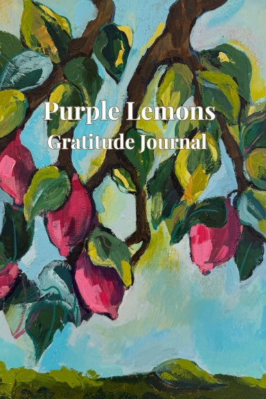 Purple Lemons gratitude journal with vibrant lemon tree artwork cover