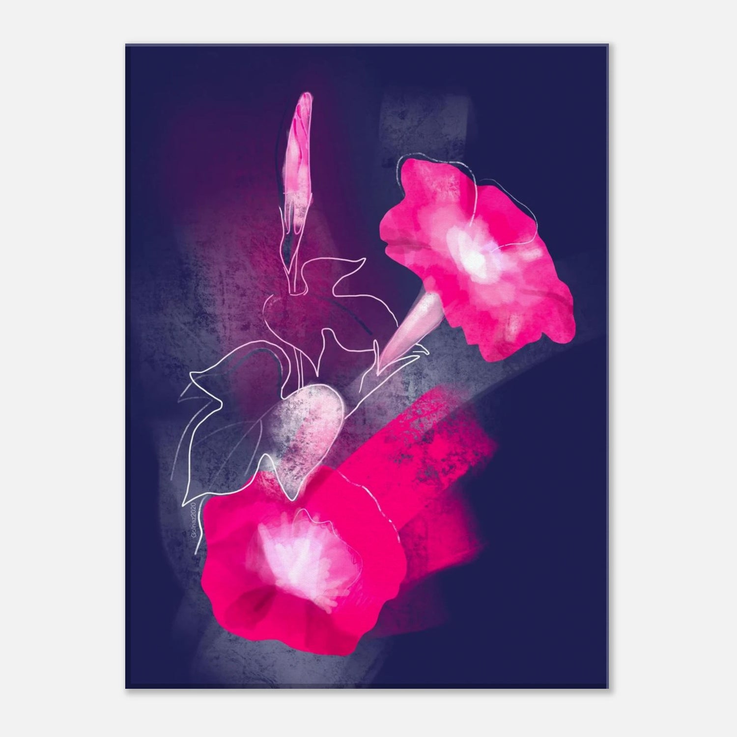 Morning Glory birth flower artwork for September on a premium canvas