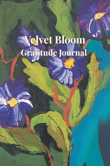 Velvet Bloom gratitude journal cover featuring floral artwork in rich colors, aesthetic mindfulness journal for daily reflection