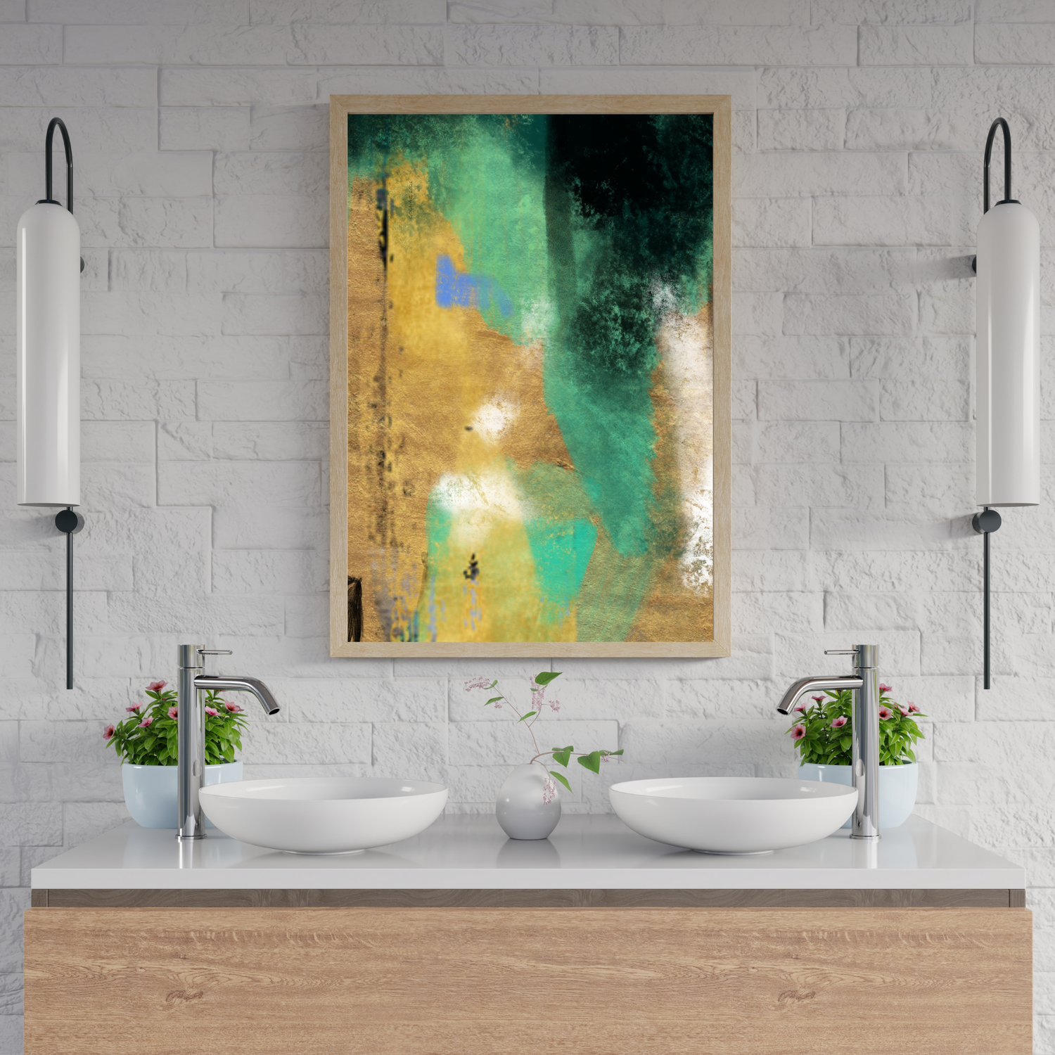 An example of the Blue Spot painting by ArisaTeam in a bathroom