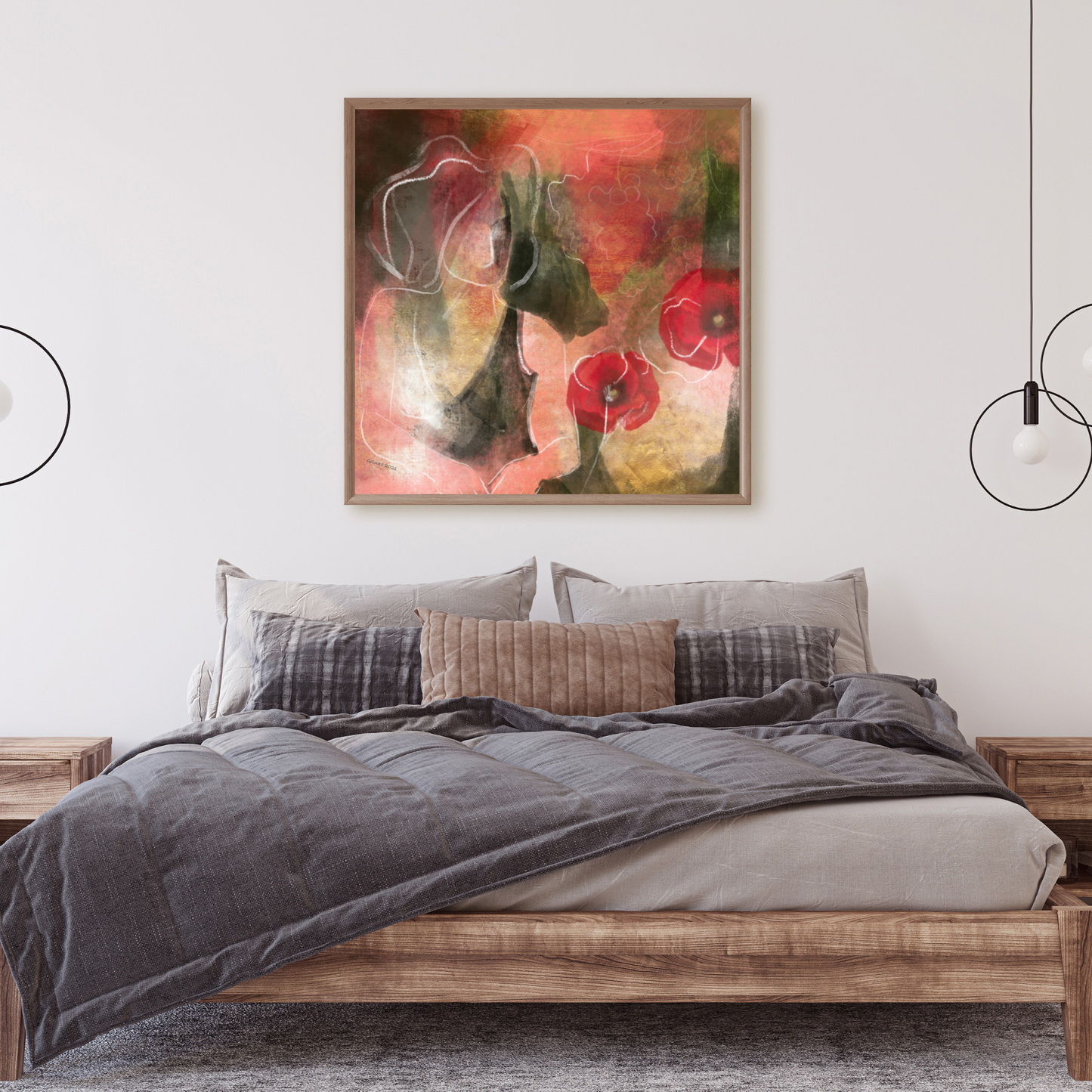 An example of the Dangerous Beauty painting by ArisaTeam in a bedroom