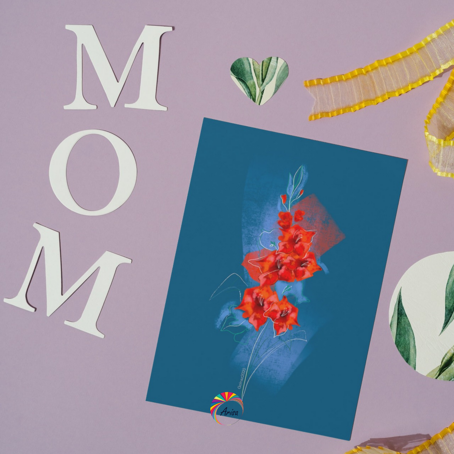 "Gladiolus" Greeting Card by ArisaTeam ideal as a Mother's Day card.