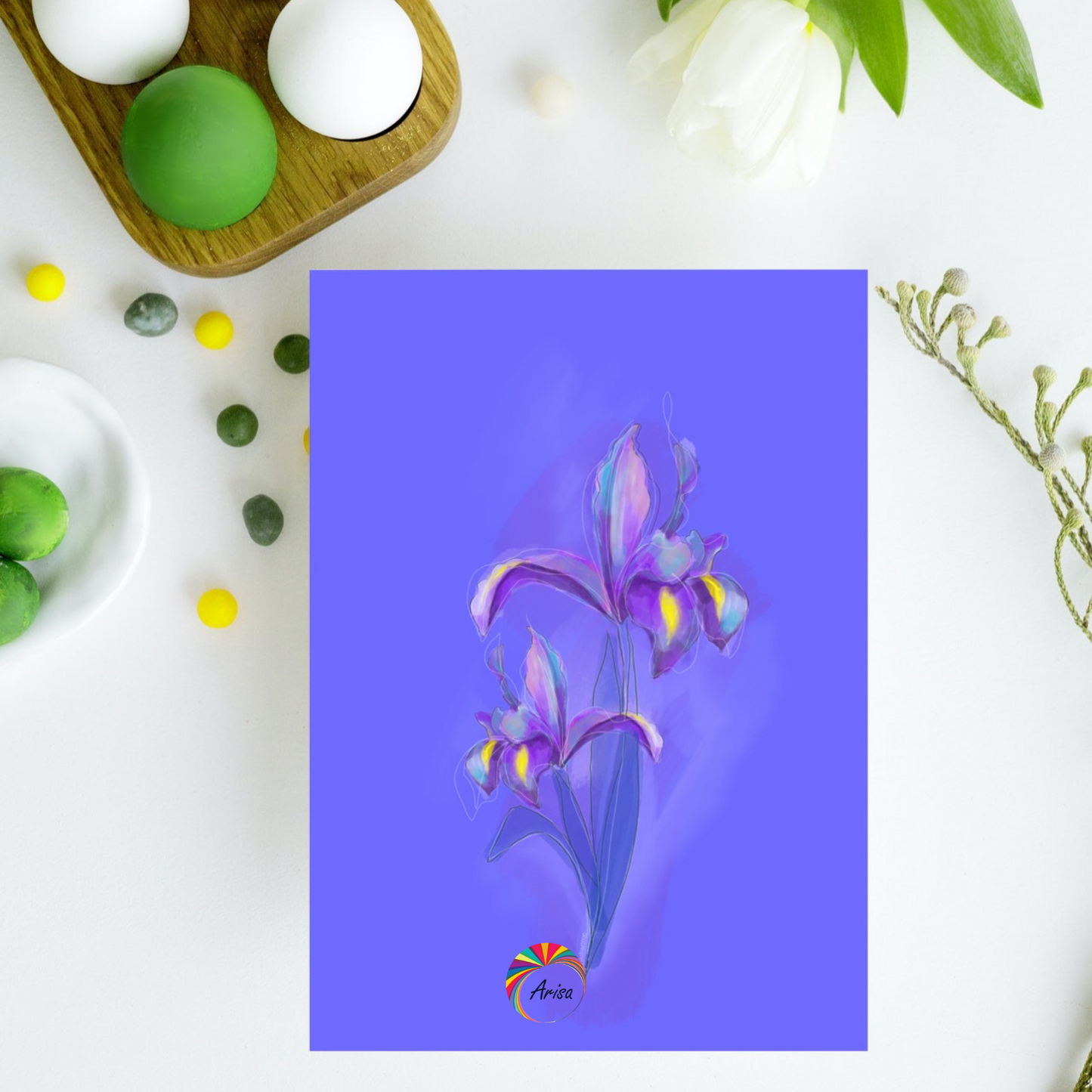 "IRIS" Greeting Card by ArisaTeam ideal as an Easter card.