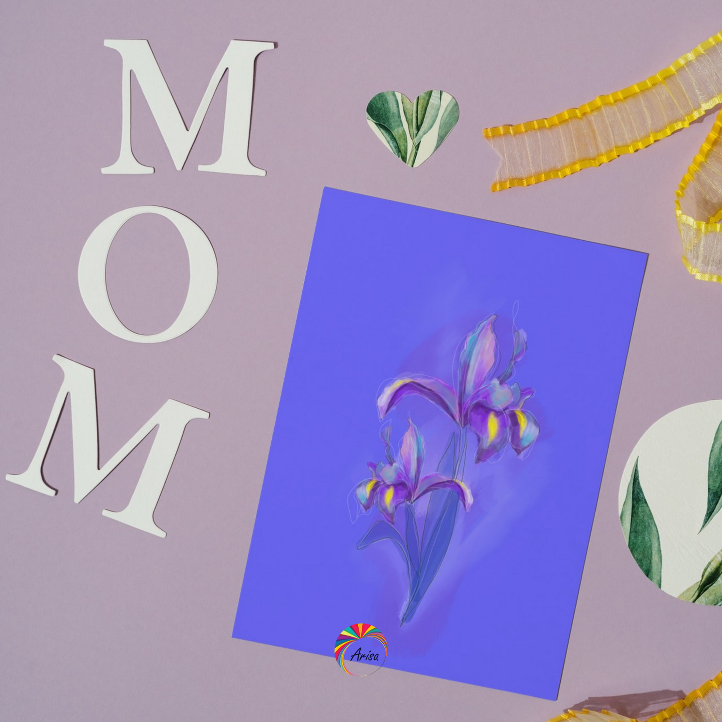 "Iris" Greeting Card by ArisaTeam ideal as a Mother's Day card.