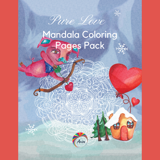 The cover of the Pure Love Mandala Coloring Pages Pack-8.5x11 by ArisaTeam