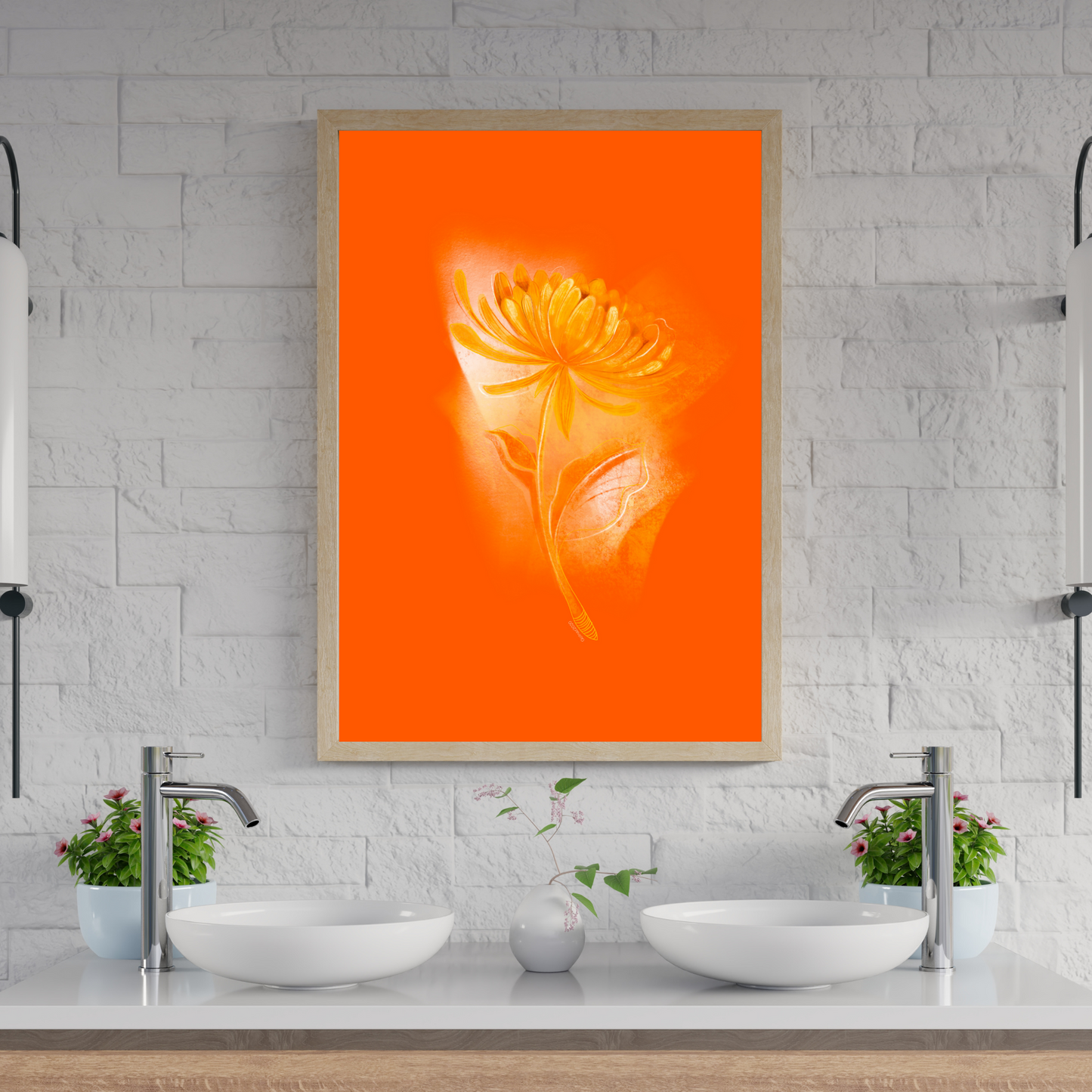An example of the Morning Chrysanthemum by ArisaTeam in a bathroom
