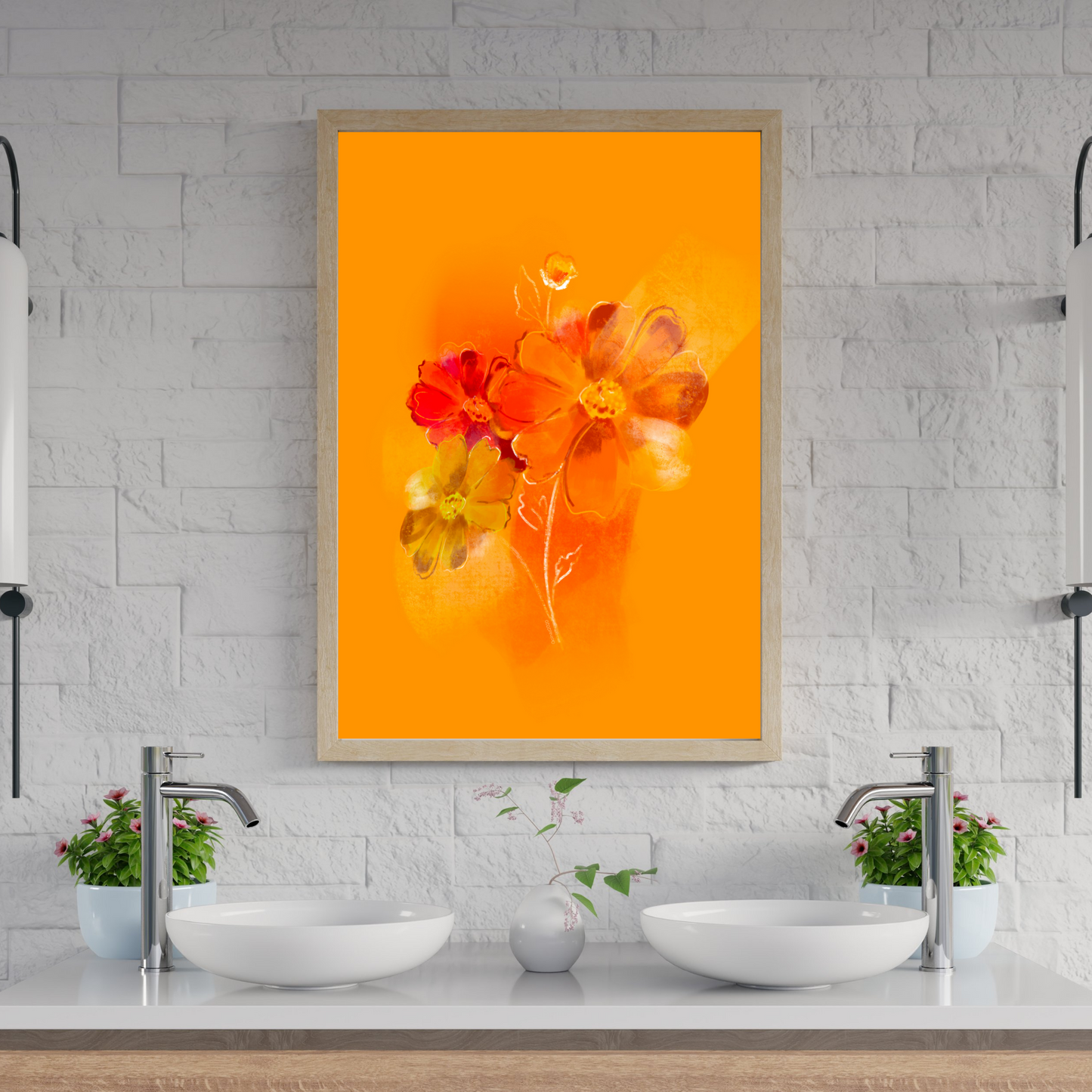 An example of the Cosmos painting by ArisaTeam in a bathroom