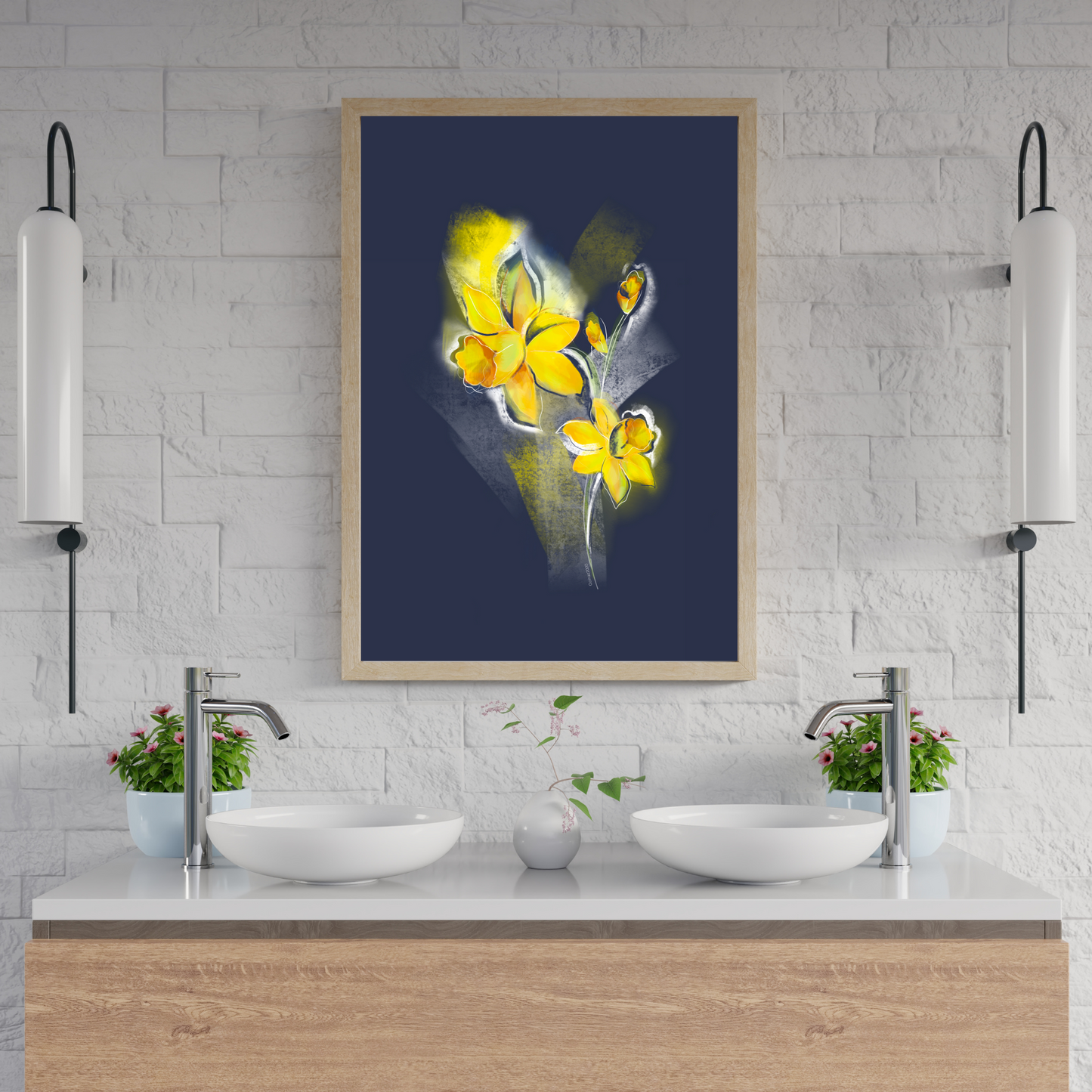 An example of the Morning Daffodil by ArisaTeam in a bathroom