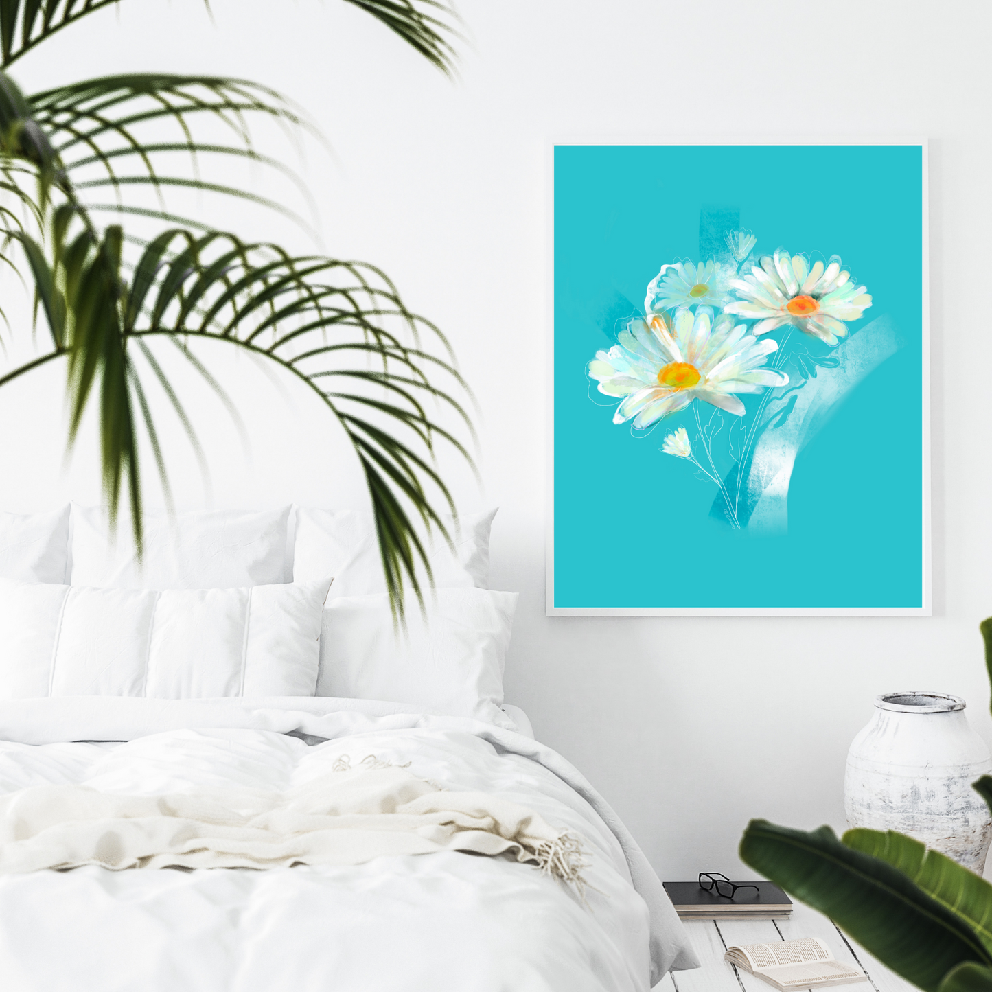 An example of the Daisy painting by ArisaTeam in a bedroom
