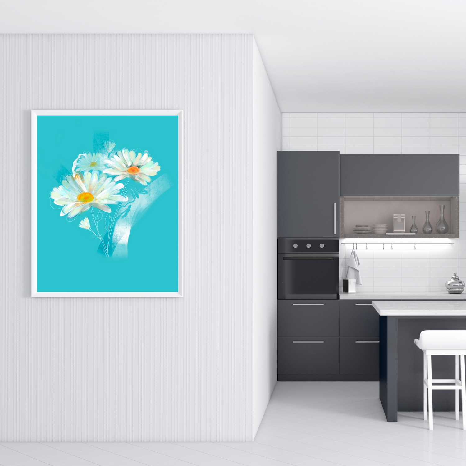 An example of the Daisy painting  by ArisaTeam in a kitchen