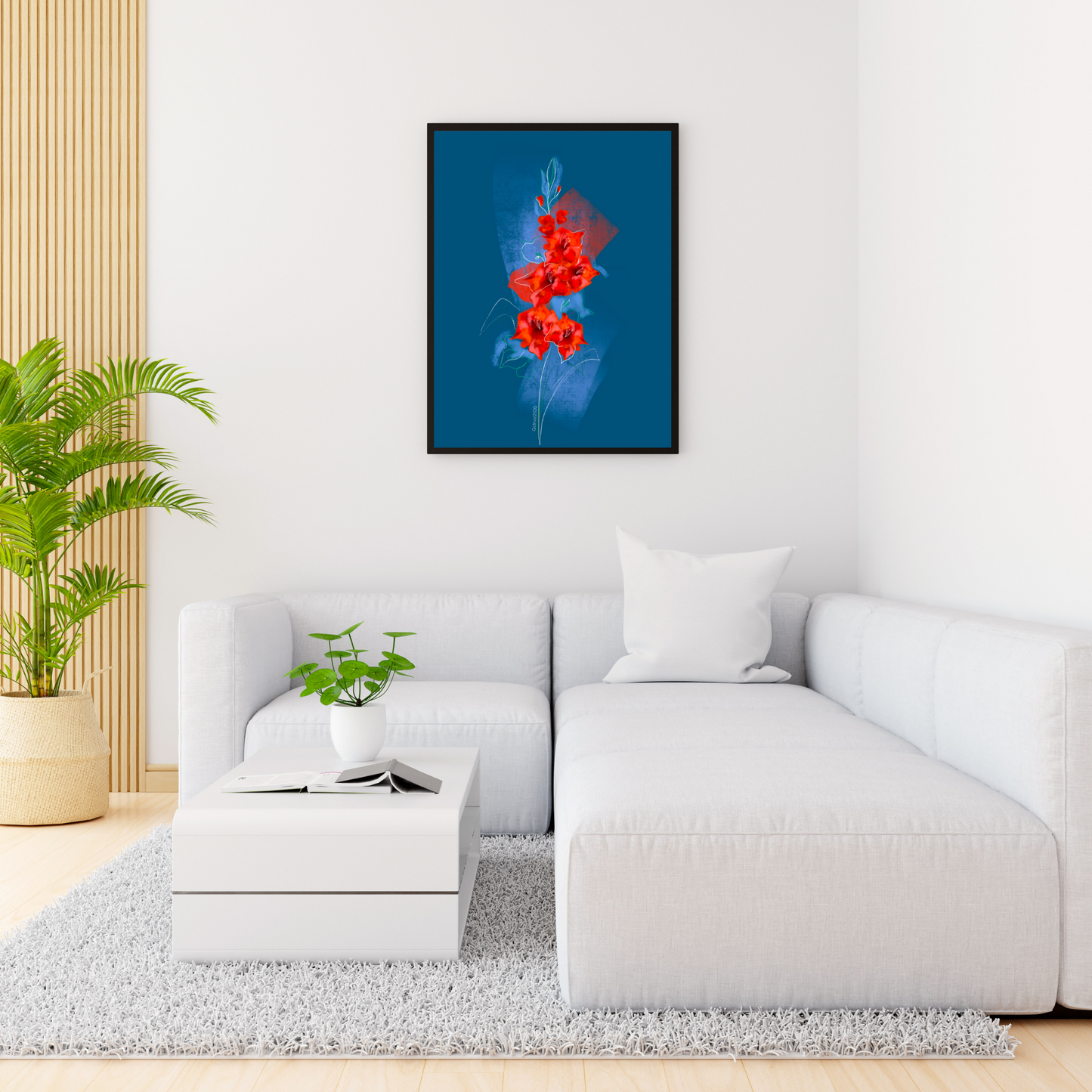 An example of the Gladiolus painting by ArisaTeam in a living room
