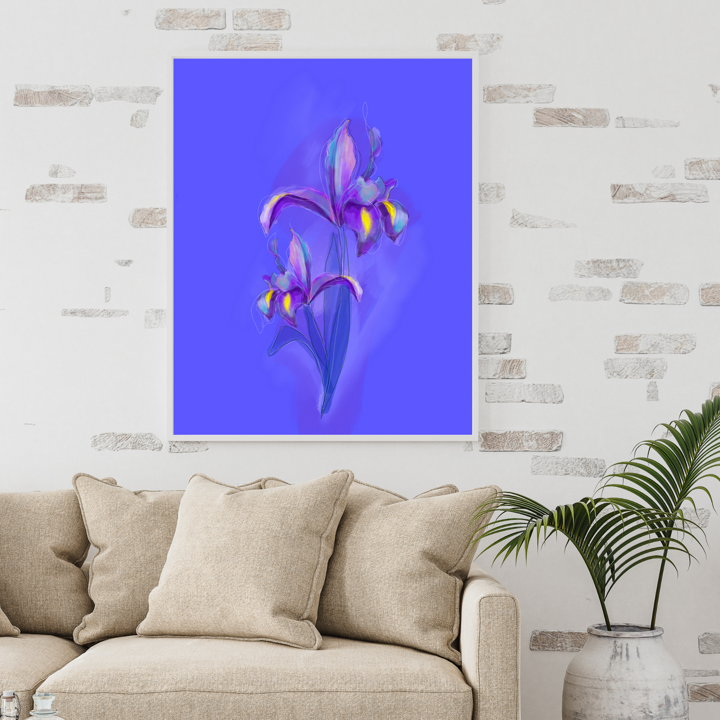 An example of the Iris painting by ArisaTeam in a living room