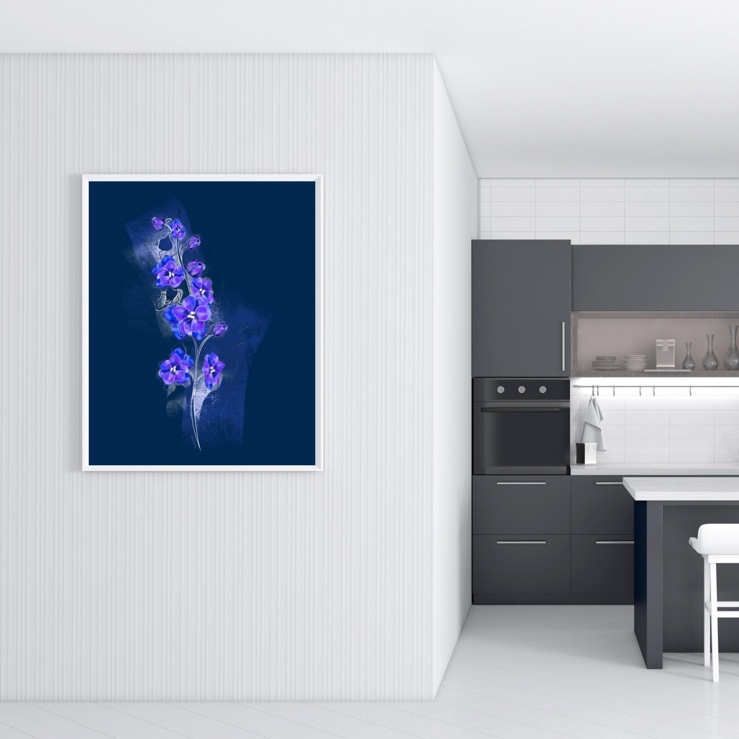 An example of the Larkspur painting by ArisaTeam in a kitchen