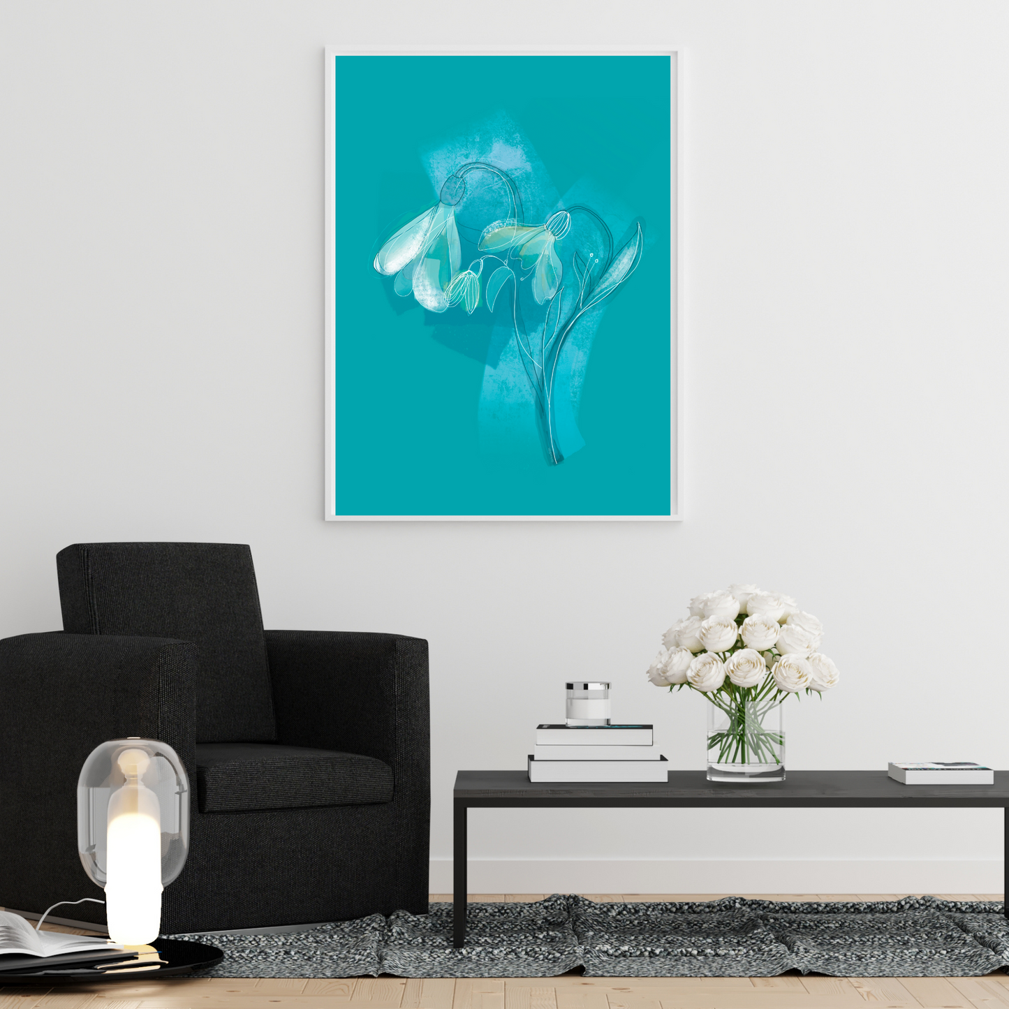 An example of the Snowdrop painting by ArisaTeam in a living room