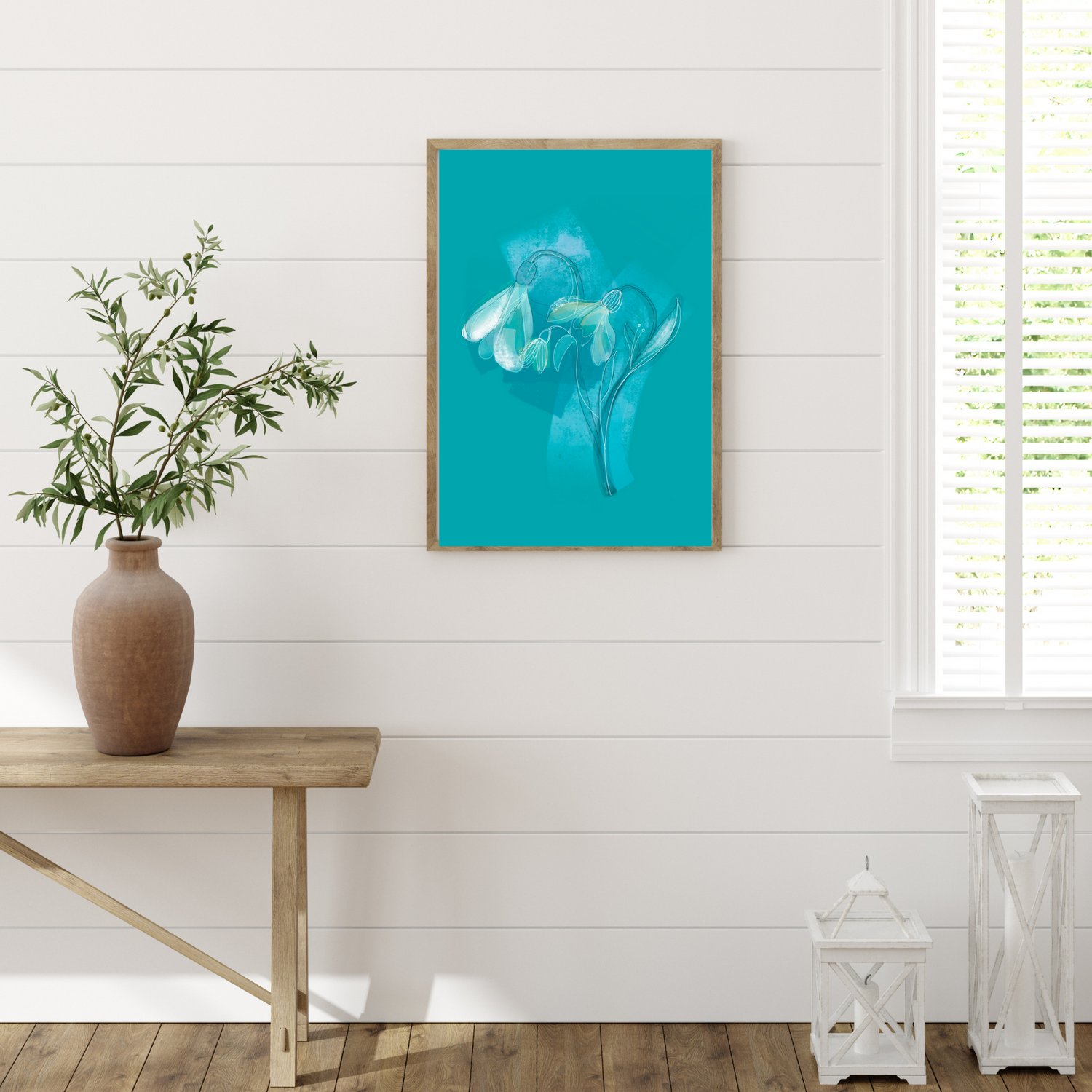 An example of the Snowdrop painting by ArisaTeam in a room