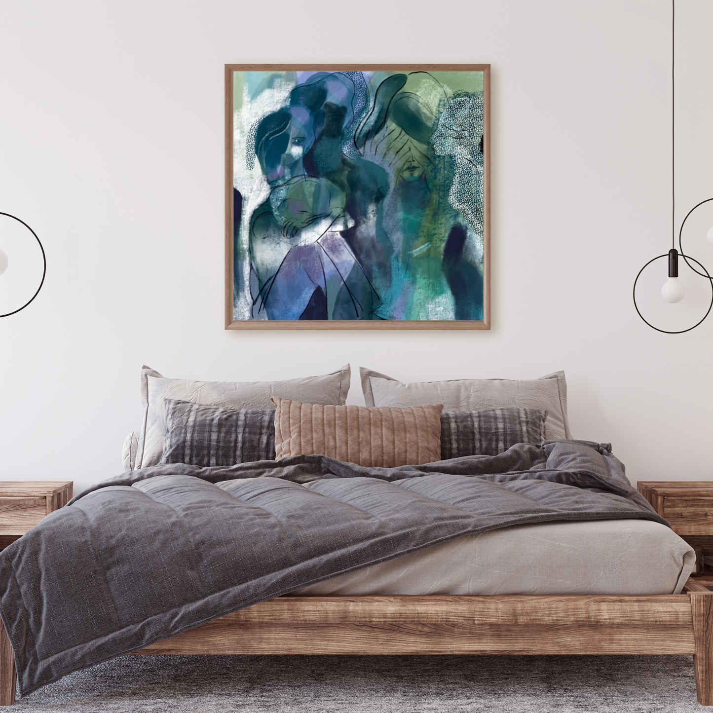 An example of the Unseen painting in a bedroom